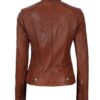 Rachel Womens Cognac Wax Leather Jacket