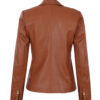 Kinley Womens Cognac Leather Blazer Jacket 