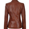 Surrey Womens Cognac Leather Blazer Coat 