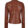 Carrie Womens Cognac Slim Fit Leather Jacket Carrie Womens Cognac Slim Fit Leather Jacket