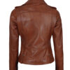 Amber Asymmetrical Cognac Biker Jacket Women Amber Asymmetrical Cognac Biker Jacket Women