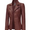 Bitonto Womens Cognac Leather Blazer