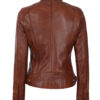 Dodge Womens Cognac Wax Leather Jacket Dodge Womens Cognac Wax Leather Jacket
