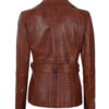 Victoria Womens Cognac Wax Asymmetrical Leather Jacket Victoria Womens Cognac Wax Asymmetrical Leather Jacket