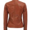 Brown Cafe Racer Leather Jacket Women Brown Cafe Racer Leather Jacket Women
