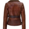 Taylin Brown Sherpa Collar Leather Jacket Womens 
