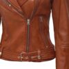 Tan Biker Asymmetrical Ladies Leather Jacket Tan Biker Asymmetrical Ladies Leather Jacket