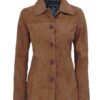 Kandis Brown Woman Suede Coat