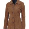 Kandis Brown Woman Suede Coat