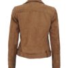 Womens Brown Suede Biker Jacket