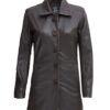 Winchester Distressed Dark Brown Women Leather Car Coat