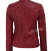 Womens Cafe Racer Maroon Leather Jacket