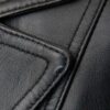 Womens Black Two Button Leather Blazer Jacket
