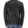 Dodge Mens Black Cafe Racer Lambskin Leather Jacket 