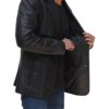 Surrey Men Black Leather Blazer Coat Surrey Men Black Leather Blazer Coat
