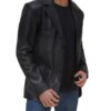 Surrey Men Black Leather Blazer Coat Surrey Men Black Leather Blazer Coat