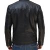 Mens Black Cafe Leather Racer Jacket