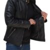 Mens Black Cafe Leather Racer Jacket