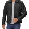 Vintage Mens Black Leather Jacket