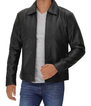 Vintage Mens Black Leather Jacket