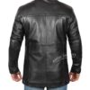 Bristol Real Black Leather Car Coat Mens