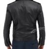 Black Asymmetrical Slim Fitted Rider Belted Leather Jacket Black Asymmetrical Slim Fitted Rider Belted Leather Jacket