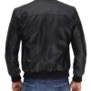 Bomber Black Cowhide Leather Cafe Racer Jacket