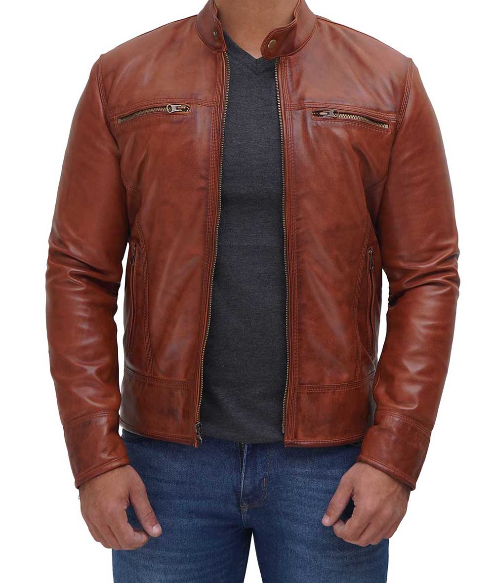Cafe Racer Tan Leather Jacket Mens Cafe Racer Tan Leather Jacket Mens