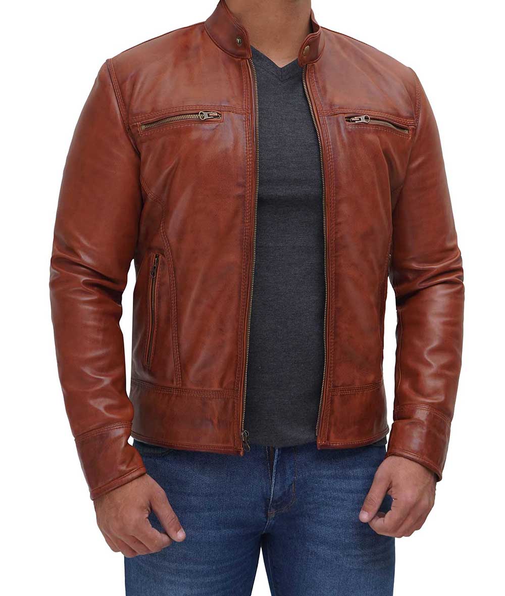 Cafe Racer Tan Leather Jacket Mens Cafe Racer Tan Leather Jacket Mens