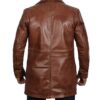 Mens Santiago Distressed Leather Car Coat Tan Mens Santiago Distressed Leather Car Coat Tan