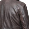 Mens Distressed Dark Brown Leather Car Coat  