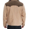 Mens Beige and Brown Leather Jacket