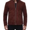 Miguel Men Brown Suede Leather Jacket