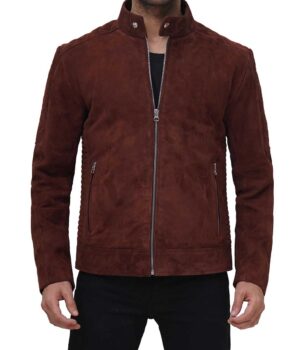 Miguel Men Brown Suede Leather Jacket