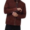 Miguel Men Brown Suede Leather Jacket