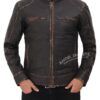 Dodge Cafe Racer Leather Dark Brown Jacket Mens 