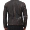 Dodge Cafe Racer Leather Dark Brown Jacket Mens 