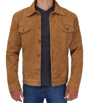 Logan Mens Suede Tan Jacket 