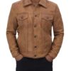Mens Camel Brown Leather Jacket