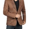 Edwin Mens Brown Leather Blazer