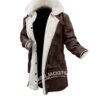 Bane Brown Leather Winter Coat for Men