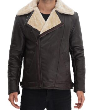 Hartford Leather Shearling Jacket Mens