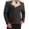 Hartford Leather Shearling Jacket Mens