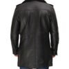 Ronnie Black Long Shearling Car Coat Mens