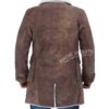 Bennett Distressed Sherpa Mens Leather Trench Coat 