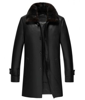 Delta Mens Leather Sherpa Coat
