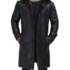 Chandler Mens Shearling Black Leather Coat
