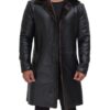 Chandler Mens Shearling Black Leather Coat