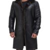 Chandler Mens Shearling Black Leather Coat