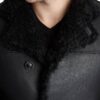 Mens Black Shearling Leather Coat